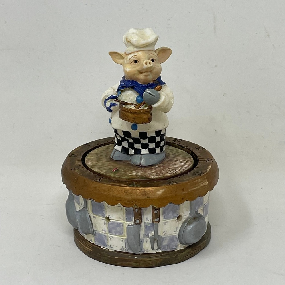 Boston Warehouse Pig Chef Tick Tock Timer Kitchen 60 Minute Mechanical Farmhouse